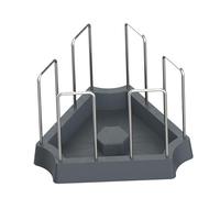 MotiveTech Turtle Feeder, Water Dish, Food Tray with Heavy Base, Food Bowl for Turtles, Semi-aquatic, Bearded Dragon And Chameleon, Gray