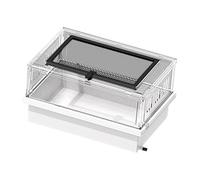 MotiveTech Turtle Tank Terrarium Breeding Box Aquarium Reptile Habitat Transparent Made of PET with Drainage Hole for Easy Cleaning for Desk Office to, Style B