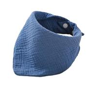MotiveTech Unisex Breathable Solid Color Absorbent Triangle Bib Adjustable Snaps Soft Burp Cloths for Newborn, Blue