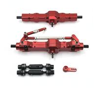 MotiveTech Vehicle Axle Assembly Front Rear Axle Set Metal Housing Drivetrain Kit Heavy Duty Replacement Upgrade 1/10 C74 and 1/16 Series Suitable for beach runs club practice, Red