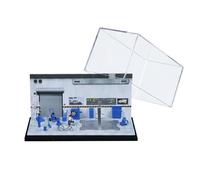 MotiveTech Vehicle Maintenance Scene Model Diorama Set Garage Workshop Playset With PVC Acrylic Clear Enclosure Cover Finished Base Suitable for Collector Rooms Display Tables Work Areas