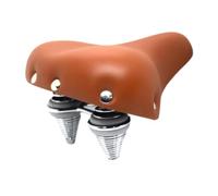 MotiveTech Vintage Bike Saddle Comfort PU Leather Breathable Shock Absorbing Seat Saddle for Moutain Bikes Men Women, Light Brown