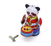 MotiveTech Vintage Clockwork Cartoon Panda Drummer Kids Wind-up Toys Collectables Gift