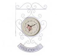 MotiveTech Vintage Wall Clock Double Sided Clock Station Clock Hanging Clock With And Quiet Sweep For Kitchen Passage Living Area Suitable for home decoration office gift giving, White
