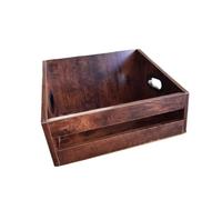 MotiveTech Vinyl Record Storage Organizer Box Design Records Crate Wood CD