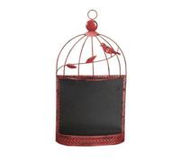 MotiveTech Wall-Mounted Birdcage Chalkboard Hand-Painted Decorative Wall Note Board with Bird Designs Space-Saving for Shop Display, Window Display, Craft Room, Red