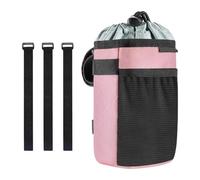 MotiveTech Water Bottle Holder, Drink Holder for The Handlebar, with Mesh Pocket for E-, Mountain Outdoor, Pink