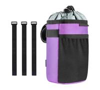 MotiveTech Water Bottle Holder, Drink Holder for The Handlebar, with Mesh Pocket for E-, Mountain Outdoor, Purple