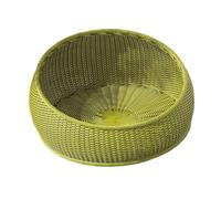 MotiveTech Wicker Cat Bed PE Rattan Grinding Claws Scratch Resistant Rest for Indoor Cats Kittens Handmade Woven Basket, Green