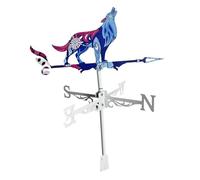 MotiveTech Wolf Metal Weathervane Decorative Animal Wind Vane for Courtyard Farm Yard