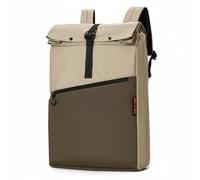 MotiveTech Women Hiking Pack Foldable Backpack Daypack Travel Bag Lightweight Nylon Water Repellent With Front Diagonal Zipper Suitable for hiking commuting, Brown, Khaki, L