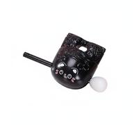 MotiveTech Wooden Drum Keychain Amusing Present Drum Toy Cute Sacabambaspis Pendant for Office , Black 2 Inch