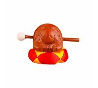 MotiveTech Wooden Fish Instrument Temple Block Drum Chanting Tool Wood Hand Carved Balanced Timbre Quiet Practice suitable for home altar meditation prayer decor, Yellow, 5 Inch