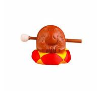 MotiveTech Wooden Fish Instrument Temple Block Drum Chanting Tool Wood Hand Carved Balanced Timbre Quiet Practice suitable for home altar meditation prayer decor, Yellow, 4 Inch