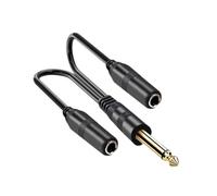 MotiveTech Y Splitter Adapter Cable,Speaker Cable, Jack Connector,Male to 2 6.35mm Female Adapter for Guitar Speakers, Single Channel