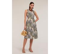 Motivi Jungle Pattern Flared Dress Military Green size 32 | Midi Dresses Outlet | Women | Green 32