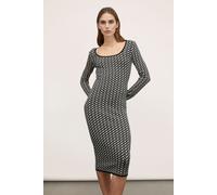Motivi Lurex Jacquard Knit Sheath Dress Black size S | Midi Dresses Outlet | Women | Black S