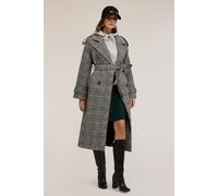 Motivi Mixed Wool Coat In Check Pattern Grey size 42 | Trench Coats Outlet | Women | Gray 42