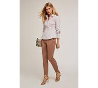 Motivi Regular Trousers With Metal Buttons Brown size 34 | Formal Pants Outlet | Women | White 34