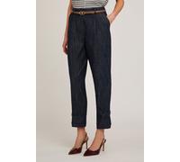 Motivi Trousers With Denim Effect Strap On The Hem Blue size 32 | Straight Pants Outlet | Women | White 32