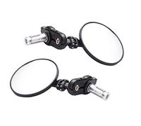 MOTL Universal Motorcycle Mirrors - 3 Inch Round Folding Bar End Side Mirror for Honda, Scooter, Suzuki, Yamaha, Kawasaki, Victory, Harley Davidson and More