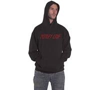 Motley Crue Hoodie Distressed Band Logo Official Unisex Black Pullover L