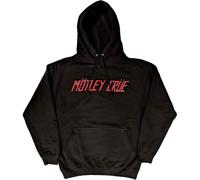 Motley Crue Hoodie Distressed Band Logo Official Unisex Black Pullover L