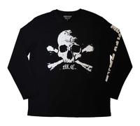 Motley Crue Men's Orbit Skull Sleeve Print Long-Sleeved T-Shirt in Black | Size: 2XL Motley Crue Black 2XL