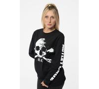 Motley Crue Orbit Skull Long Sleeve T-Shirt in Black | Size: Medium Motley Crue Black M