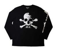 Motley Crue Orbit Skull Long Sleeve T Shirt S Black