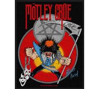 Motley Crue Patch Allister Fiend Band Logo Official Woven (10cm x 10cm) in Black | Size: 10 cm x 10 cm Motley Crue Black 10 cm x 10 cm