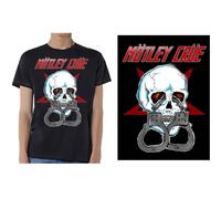 Motley Crue Skull Cuffs T-Shirt in Black | Size: Large Motley Crue Black L