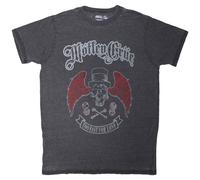 Motley Crue Skull Wings Band Logo T-Shirt in Grey | Size: 2XL Motley Crue Grey 2XL
