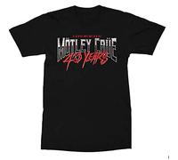 Motley Crue T Shirt 40 Years Back Print Band Logo Official Mens Black L
