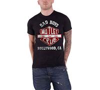 Motley Crue T Shirt Bad Boys Shield Distressed Band Logo Official Mens Black M