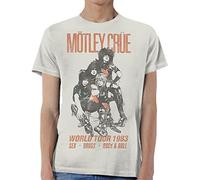 Motley Crue World Tour Vintage Official Tee T-Shirt Mens Unisex (X-Large) White
