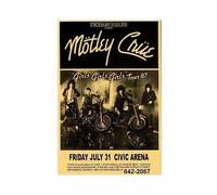 Motley Poster & Crue Girls Girls Girls World Tour 87 Wall Art Deco Poster Canvas Poster Wall Art Decor Print Picture Paintings for Living Room Bedroom Decoration Unframe-style 08x12inch(20x30cm)