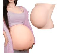 MOTLEYBEAN Fake Pregnant Belly 6-9 Months Artificial Silicone Pregnancy Belly Lifelike Skin for Actor Performance Maternity, Nude, 6 Month