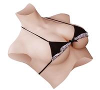 MOTLEYBEAN Silicone Breast Forms Fake Boobs 7th Generation Oil-Free Puls Size Silicone Breastplate For Corssdresser Transgebder (Nude, E Cup-Silicone filling)