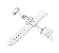MOTMKUKPAM Leather Watch Straps 18mm20mm22mm24mm Universal Watch Buckle Steel Band Buckle Bracelet Bangle Bracelet + Tool(WHITE,22mm)