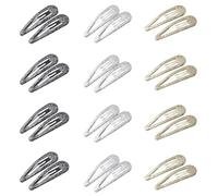 Motmucot 24PCS Glitter Hair Snap Clips, Sparkling Sequin Side Clip, Metal Hair Clips Colorful Glitter Hairs Clip Barrettes Hairs Styling Accessories for Girls Women DIY Gifts