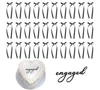 motmucot 31 Piece Black Engaged Cake Decoration Set