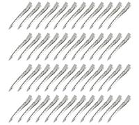 Motmucot 48PCS Duck Bill Hair Clips, 3.5 inch Duck Billed Hair Clips for Styling Sectioning, Metal Alligator Curl Clip Sectioning Clip with Holes for Roller, Salon, Bows DIY, Silver