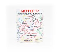 Moto 2026 Circuits Mug - White Edition - Race Track Outlines - Motorbike Racing World Championship Coffee Cup - Motorsport Fan - Gifts Ideas for Bikers - GP Season Memorabilia - Collectable