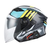Moto Bike Helmet Men Removable Lining Open-face Helmets for Capacete Moto Bluetooth Double Lenses Unisex 3/4 Helmet ABS All-season ECE Cruiser Motorcycle