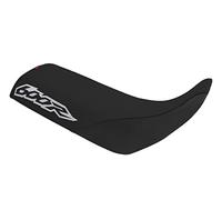Moto Discovery Seat cover compatible with Honda XR600R 1992-1998 black with black seams and white logo (B)