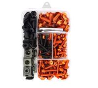 Moto Fasteners Compatible With For Z1000R For Z1000SX 195PCS Nuts And Bolts Set Motorcycle Accessories Fairing Bolts Screws Kit Nut Clips(Orange)