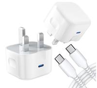 Moto G04/G24 Charger Plug and Cable, 20W USB C Fast Charging Adapter with 1 Metre Type C Cable, PD Mains UK Wall Charger, White