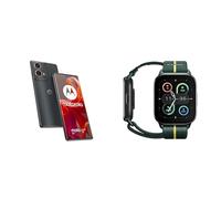 Moto G85 Urban Grey and Moto watch fit, PANTONE Trekking Green