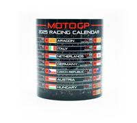 Moto Grand Prix 2025 Season Calendar Mug - Red Edition - Race Circuits - Racing Motorbikes - Quartararo - Marquez - Bagnaia - Gift Ideas - Coffee Cup - GP - Memorablia - Championship - Weekend